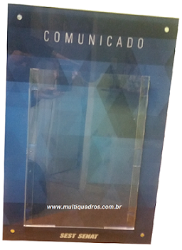 Lousa de Vidro Personalizada com Display de Acrílico